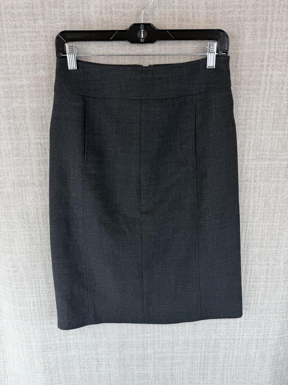 J.CREW Skirt Womens 4 Gray Straight & Pencil Knee Length Wool Blend Lined Twill